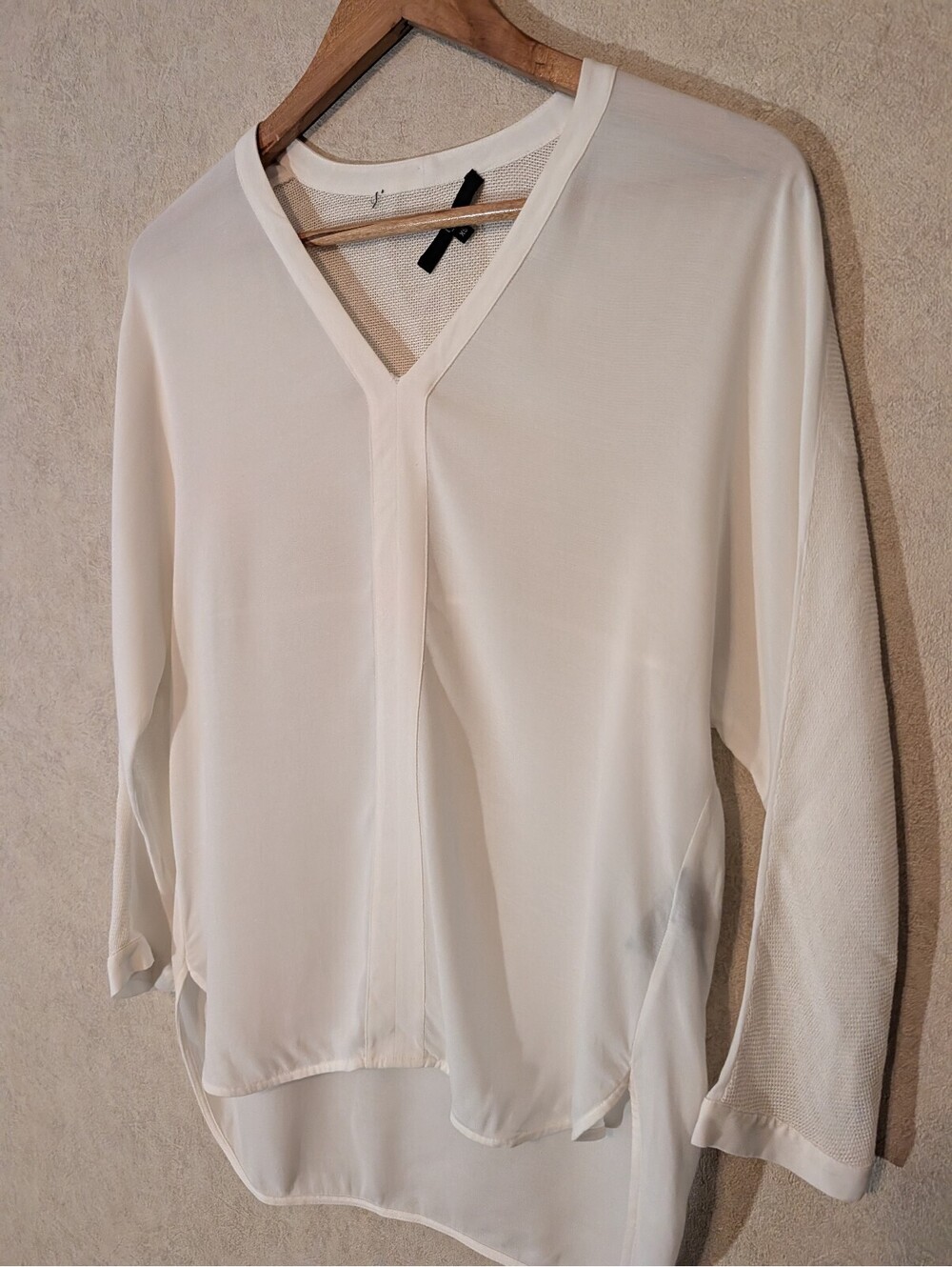 TIBI white long sleeve V-neck blouse sz XS - Picture 2 of 5